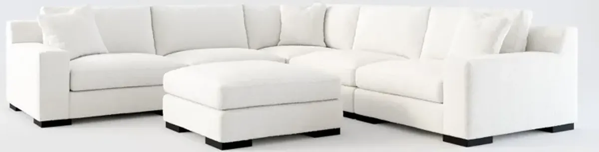 Bondi Foam Comfort 5-Piece Sectional and Ottoman - Bloke Snow