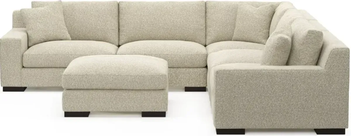 Bondi Foam Comfort 5-Piece Sectional and Ottoman - Bloke Cotton