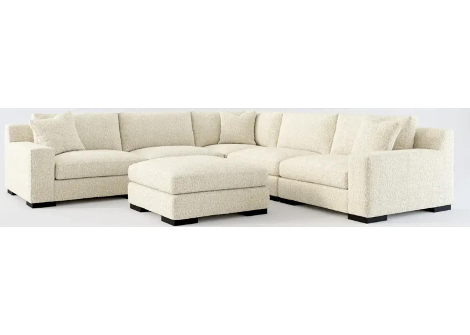 Bondi Foam Comfort 5-Piece Sectional and Ottoman - Bloke Cotton