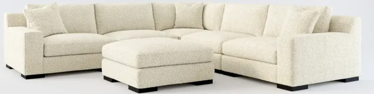 Bondi Foam Comfort 5-Piece Sectional and Ottoman - Bloke Cotton