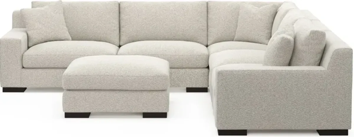 Bondi Foam Comfort 5-Piece Sectional and Ottoman - Muse Stone