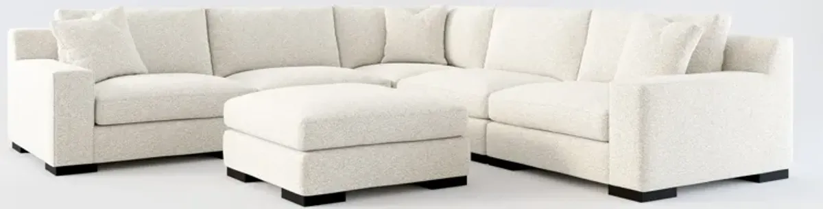 Bondi Foam Comfort 5-Piece Sectional and Ottoman - Muse Stone