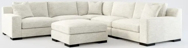 Bondi Foam Comfort 5-Piece Sectional and Ottoman - M Ivory