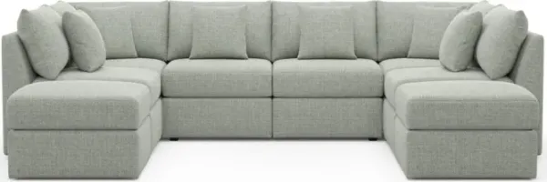 The Pitt Foam Comfort Sectional - Broderick Sea Glass