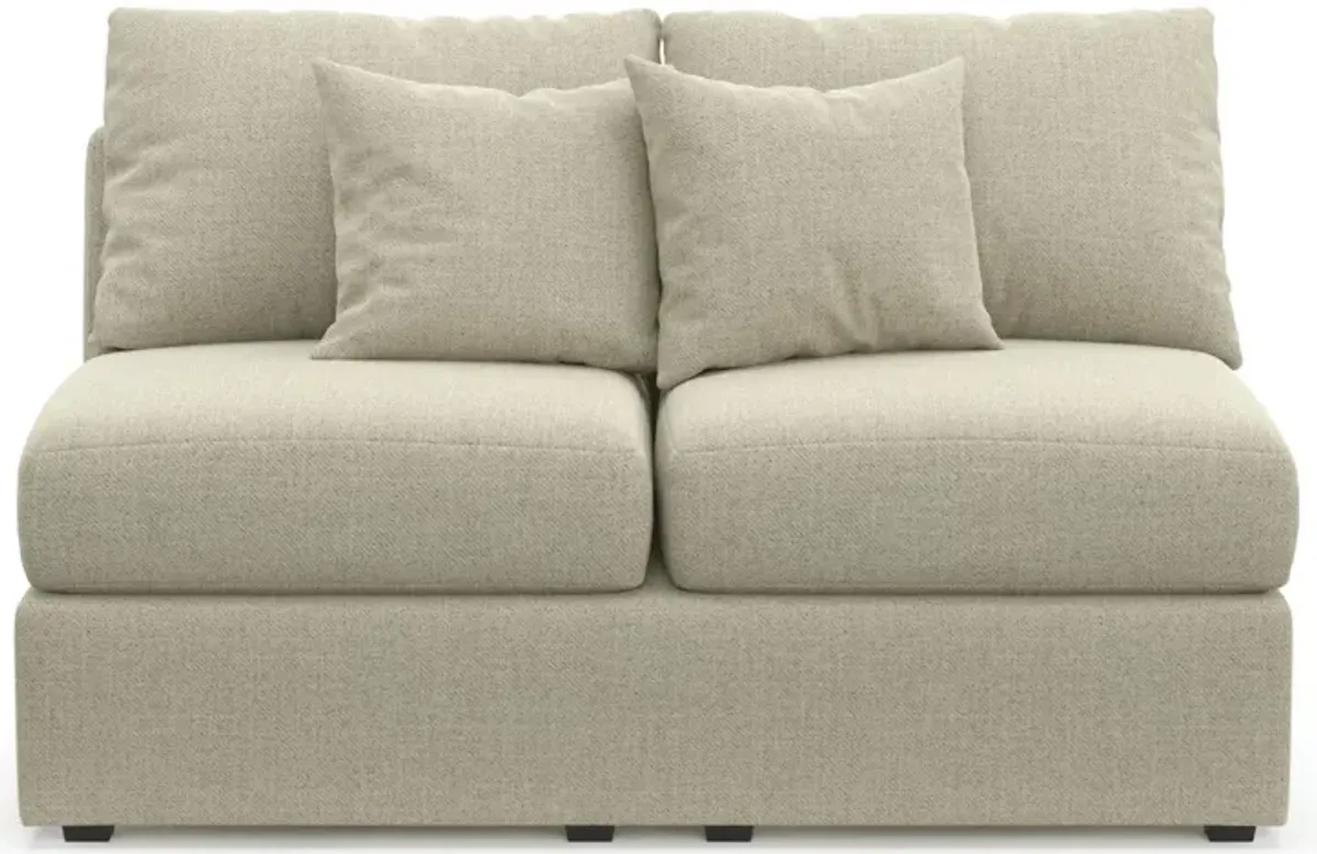 The Pitt Hybrid Comfort Armless Loveseat - Broderick Charcoal