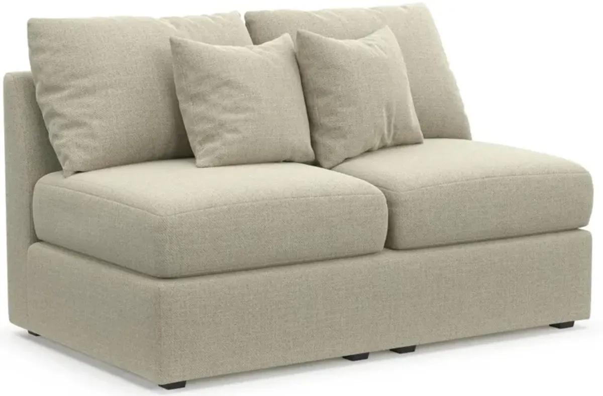 The Pitt Hybrid Comfort Armless Loveseat - Broderick Charcoal