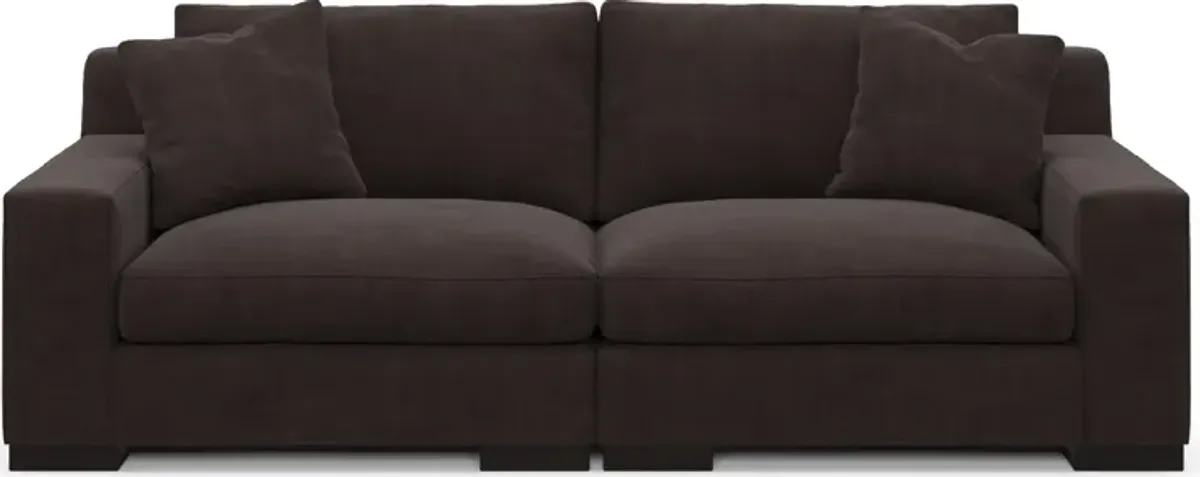 Bondi Hybrid Comfort 2-Piece Sofa - Merrimac Dark Brown