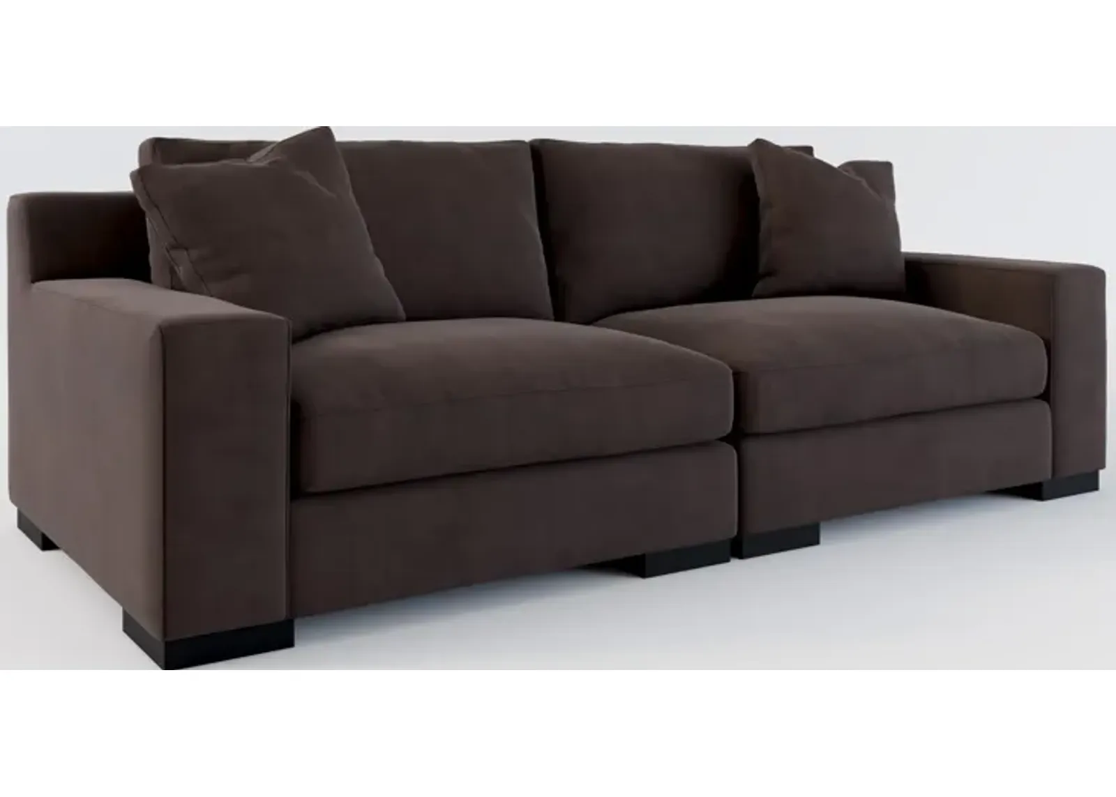 Bondi Hybrid Comfort 2-Piece Sofa - Merrimac Dark Brown