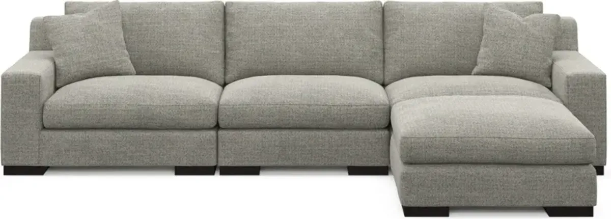 Bondi Hybrid Comfort 3-Piece Sofa and Ottoman - Pandora Pepper