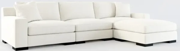 Bondi Hybrid Comfort 3-Piece Sofa and Ottoman - Living Large White