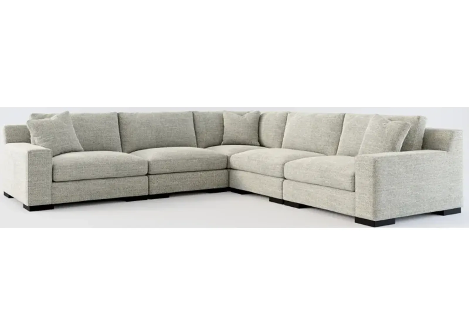 Bondi Hybrid Comfort 5-Piece Sectional - Pandora Pepper