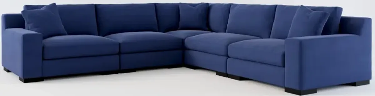 Bondi Hybrid Comfort 5-Piece Sectional - Abington Indigo