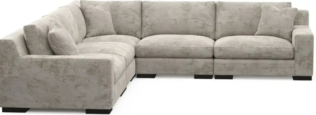 Bondi Hybrid Comfort 5-Piece Sectional - Hearth Cement