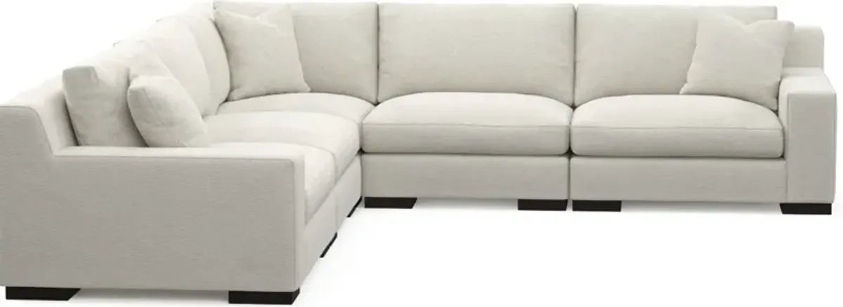 Bondi Hybrid Comfort 5-Piece Sectional - Living Large White