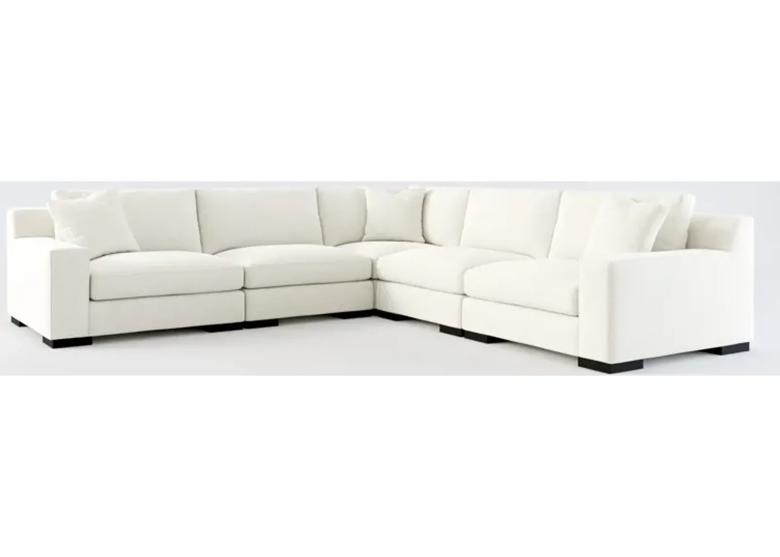 Bondi Hybrid Comfort 5-Piece Sectional - Living Large White