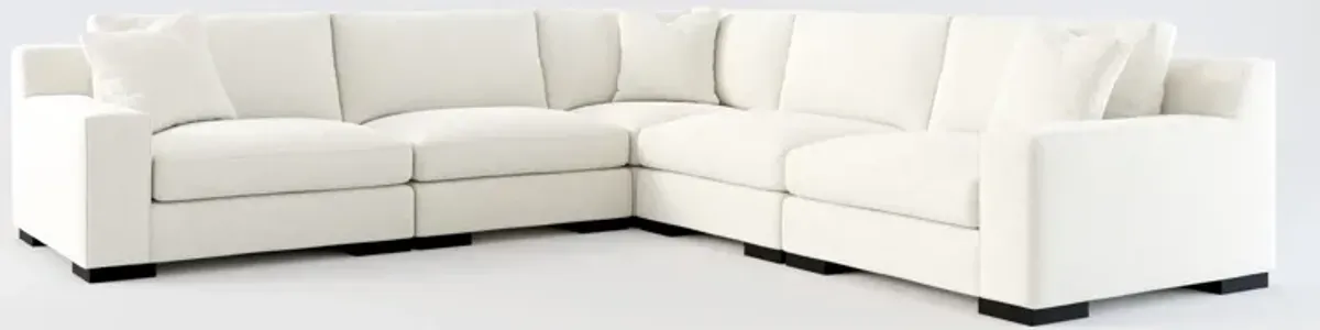 Bondi Hybrid Comfort 5-Piece Sectional - Living Large White