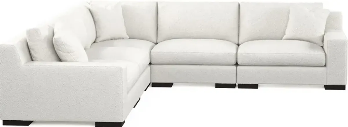 Bondi Hybrid Comfort 5-Piece Sectional - Bloke Snow