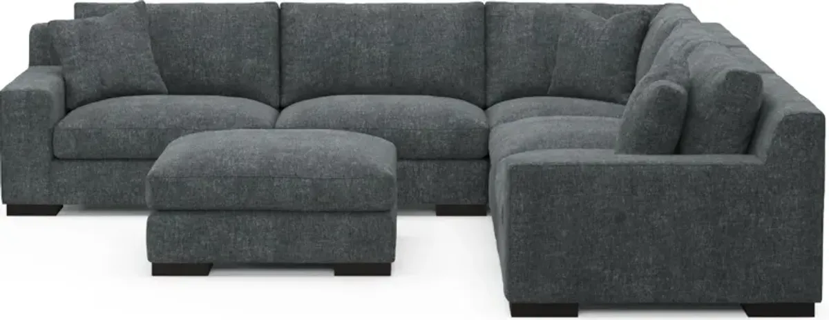 Bondi Hybrid Comfort 5-Piece Sectional and Ottoman - Contessa Shadow