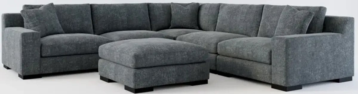 Bondi Hybrid Comfort 5-Piece Sectional and Ottoman - Contessa Shadow