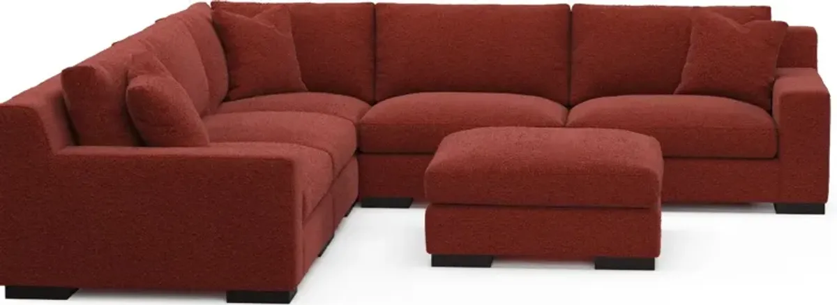 Bondi Hybrid Comfort 5-Piece Sectional and Ottoman - Bloke Brick