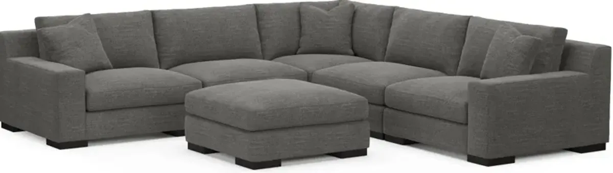 Bondi Hybrid Comfort 5-Piece Sectional and Ottoman - Curious Charcoal