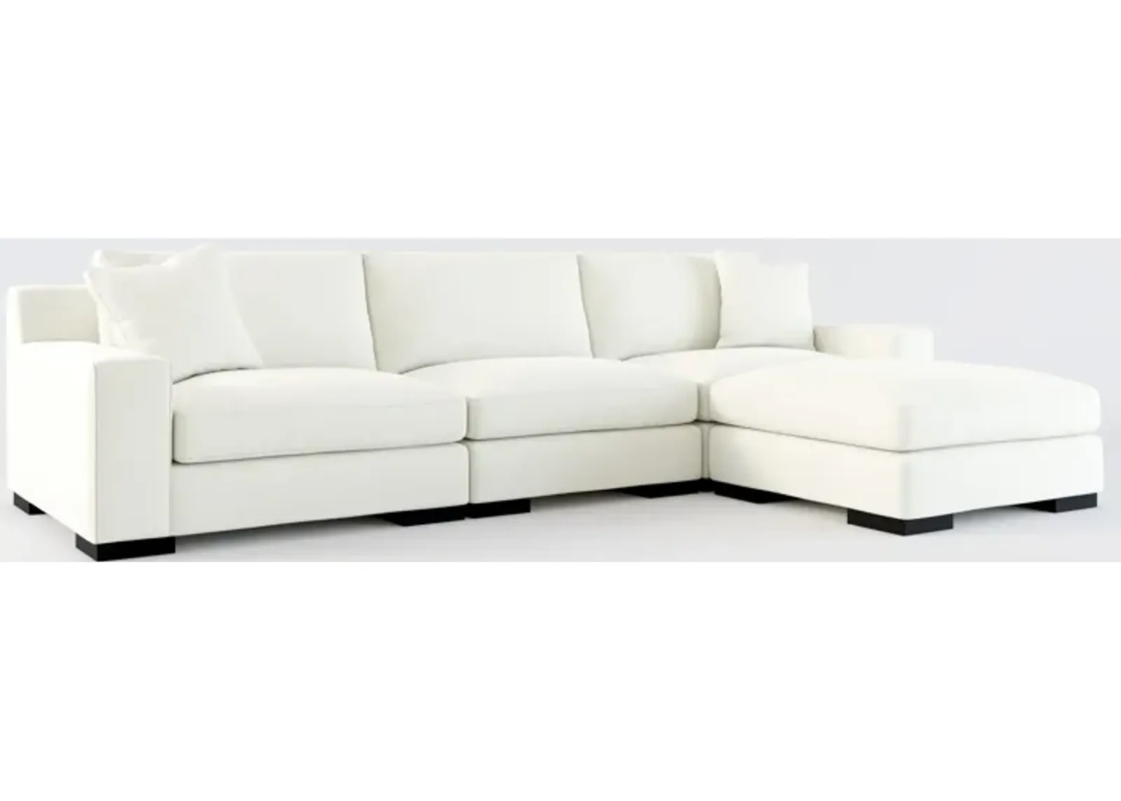 Bondi Foam Comfort 3-Piece Sofa and Ottoman - Liv Arctic