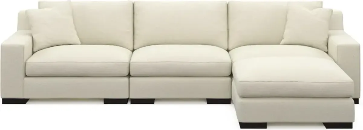 Bondi Foam Comfort 3-Piece Sofa and Ottoman - Fincher Ivory