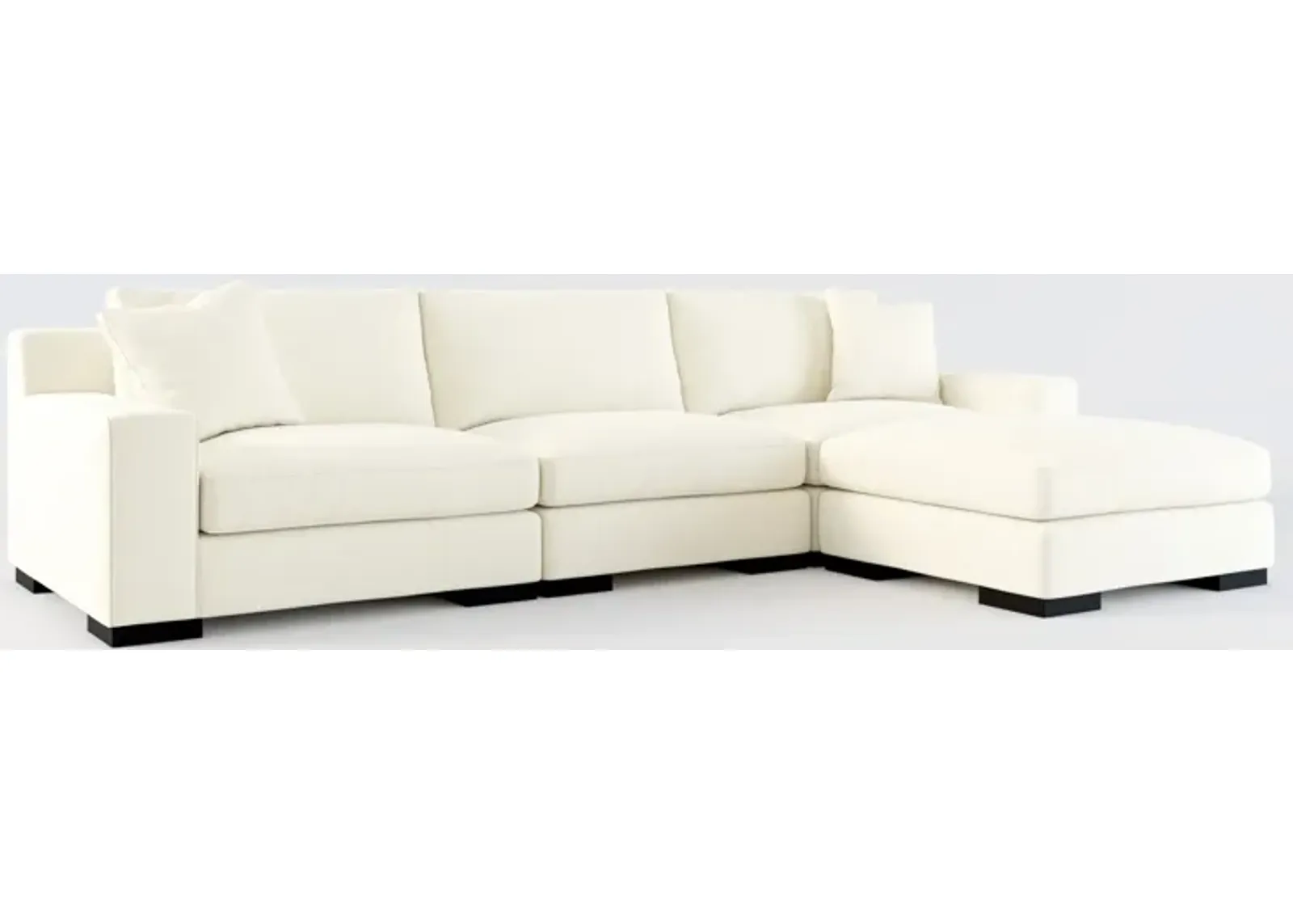 Bondi Foam Comfort 3-Piece Sofa and Ottoman - Fincher Ivory