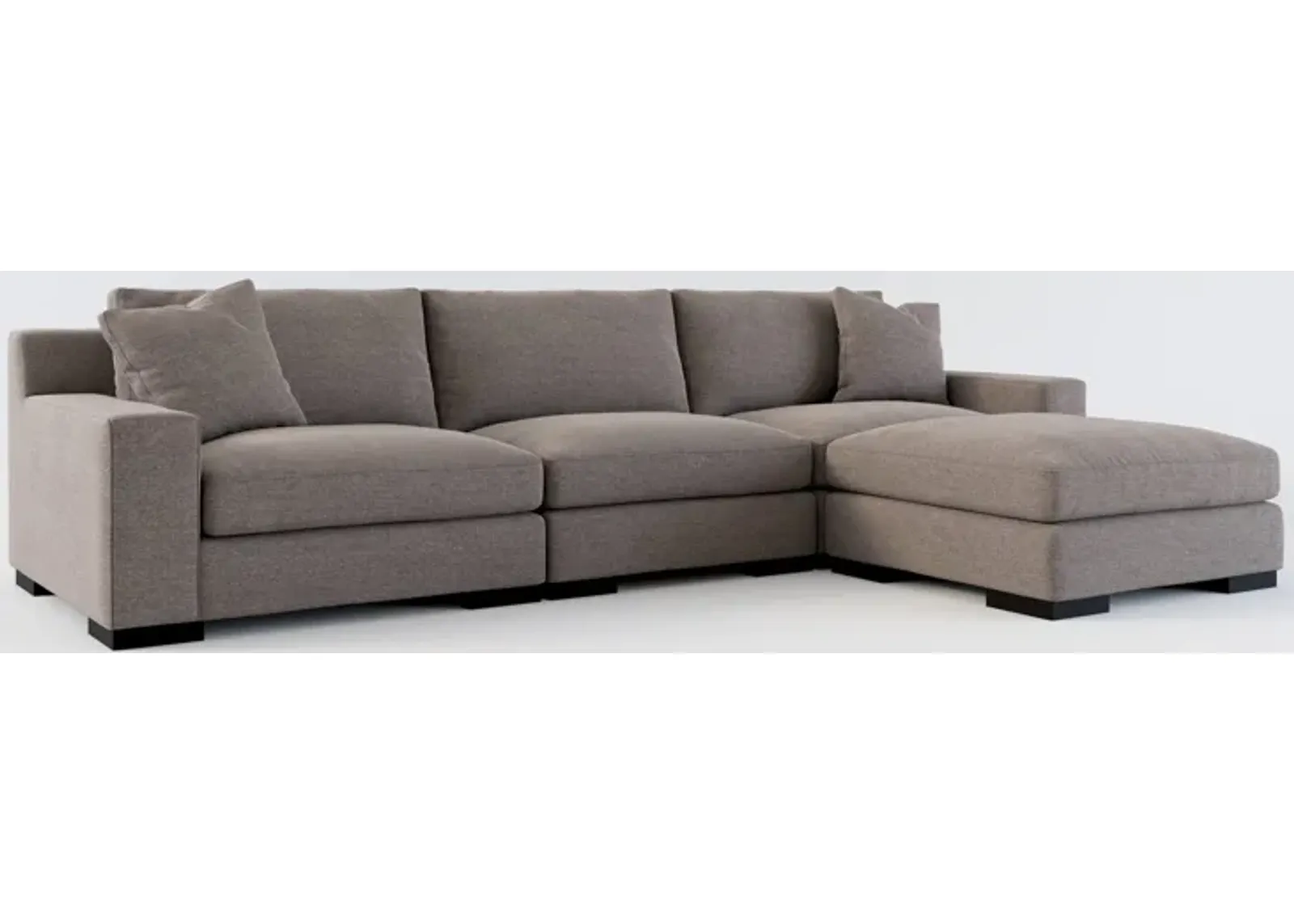 Bondi Foam Comfort 3-Piece Sofa and Ottoman - Presidio Steel