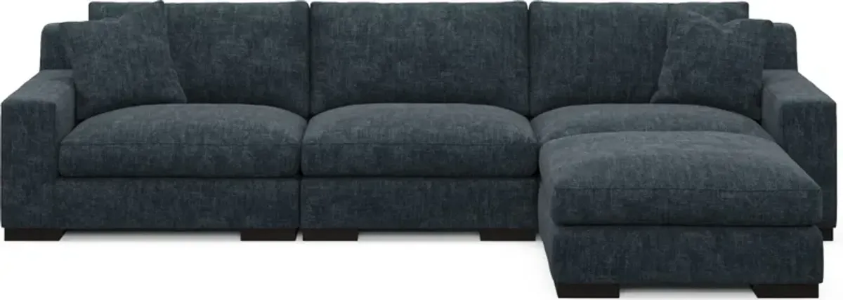 Bondi Foam Comfort 3-Piece Sofa and Ottoman - Argo Navy