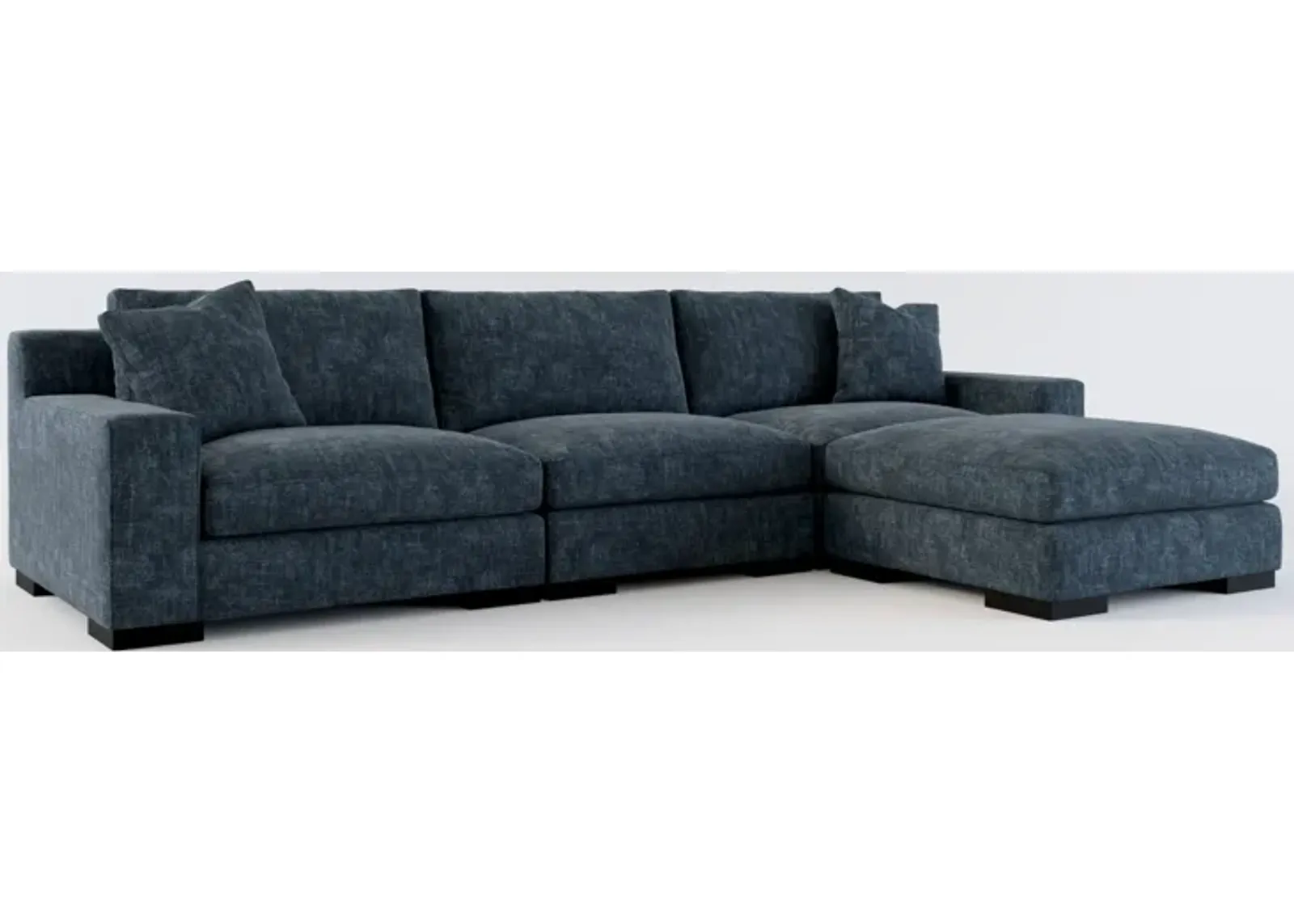 Bondi Foam Comfort 3-Piece Sofa and Ottoman - Argo Navy