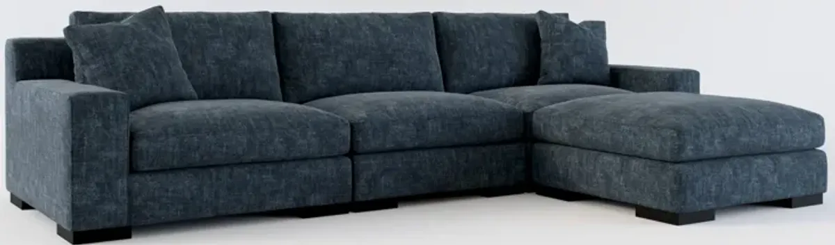 Bondi Foam Comfort 3-Piece Sofa and Ottoman - Argo Navy