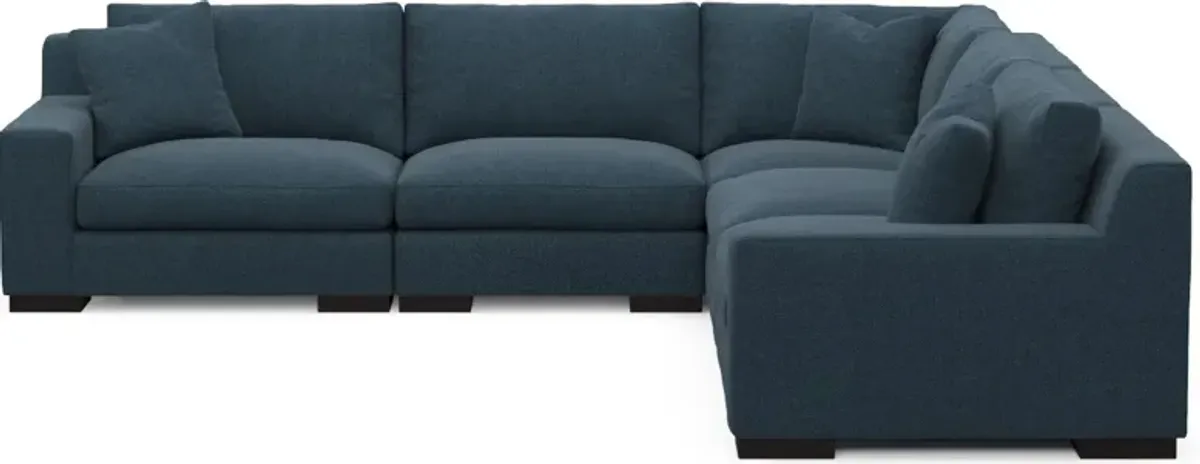 Bondi Foam Comfort 5-Piece Sectional - Broderick Indigo