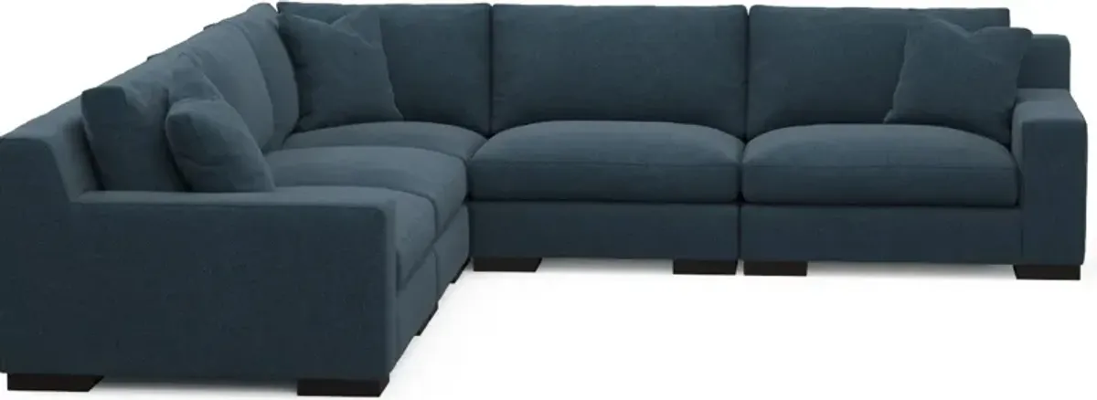 Bondi Foam Comfort 5-Piece Sectional - Broderick Indigo