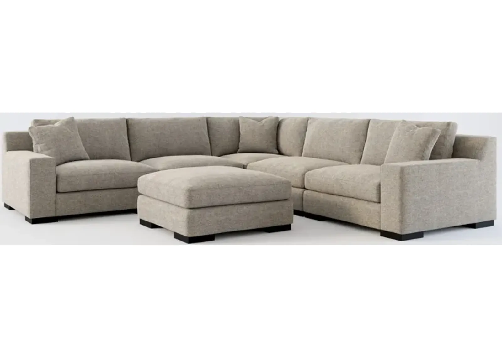 Bondi Foam Comfort 5-Piece Sectional and Ottoman - Bridger Metal