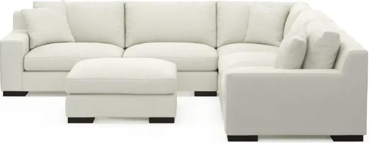 Bondi Foam Comfort 5-Piece Sectional and Ottoman - Liv Arctic