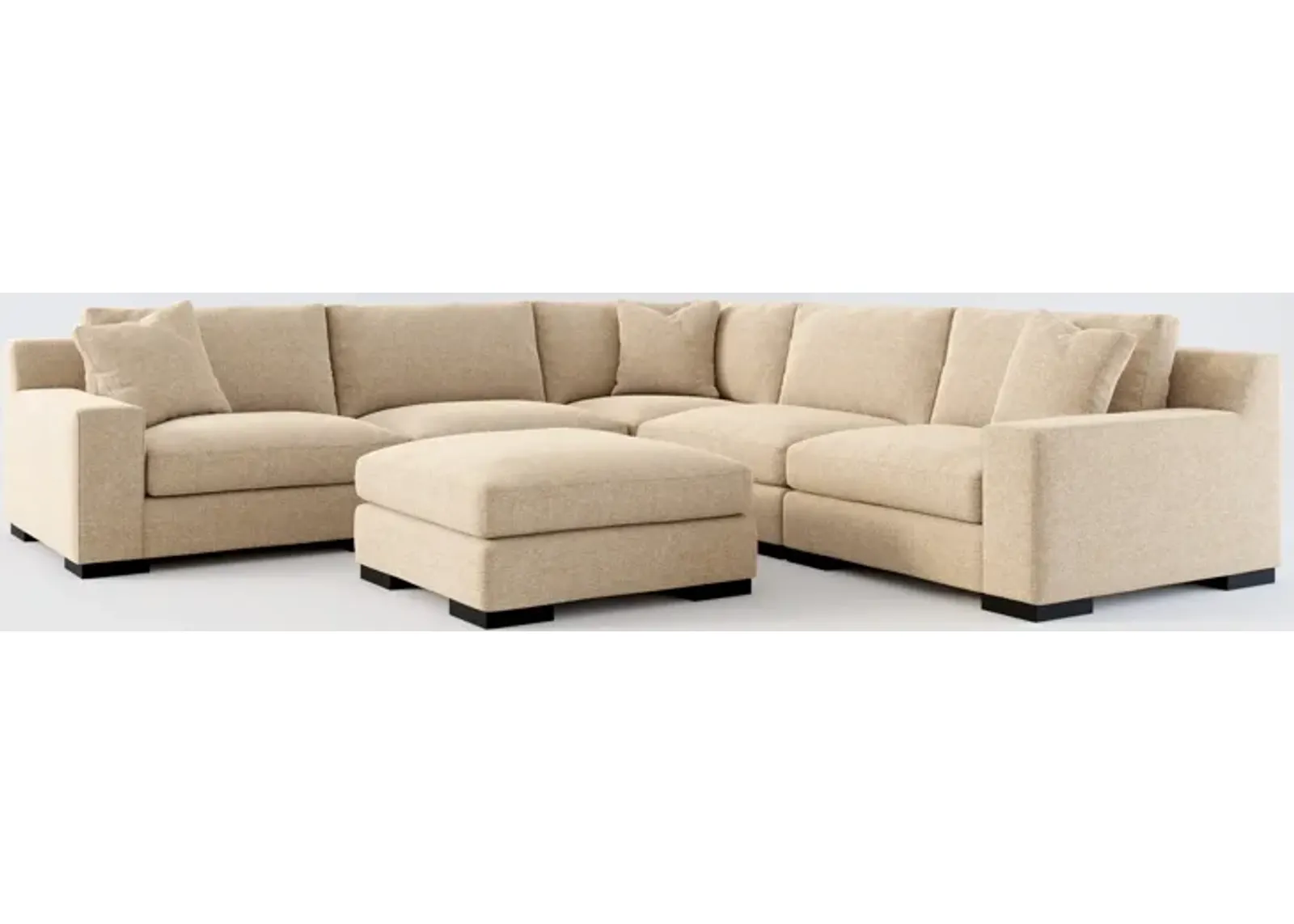 Bondi Foam Comfort 5-Piece Sectional and Ottoman - Liv Wicker