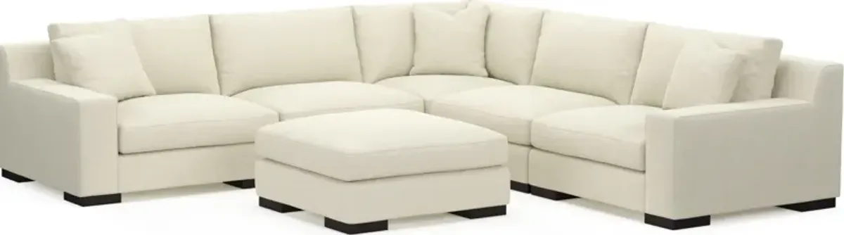 Bondi Foam Comfort 5-Piece Sectional and Ottoman - Fincher Ivory