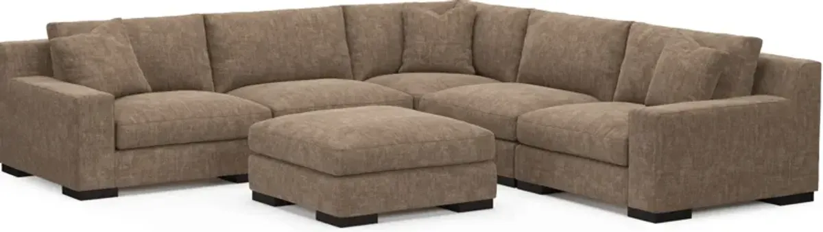 Bondi Foam Comfort 5-Piece Sectional and Ottoman - Argo Java