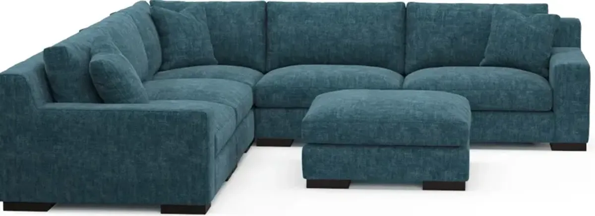 Bondi Foam Comfort 5-Piece Sectional and Ottoman - Argo Tropic