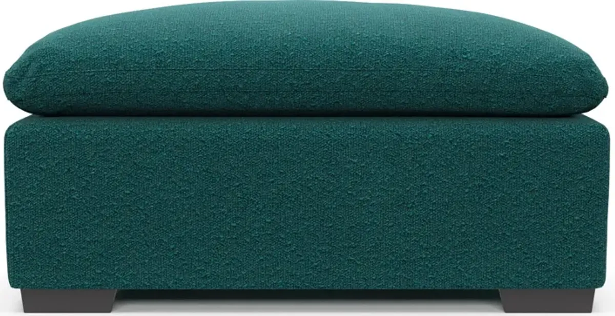 Plush Feathered Comfort Ottoman - Bloke Peacock