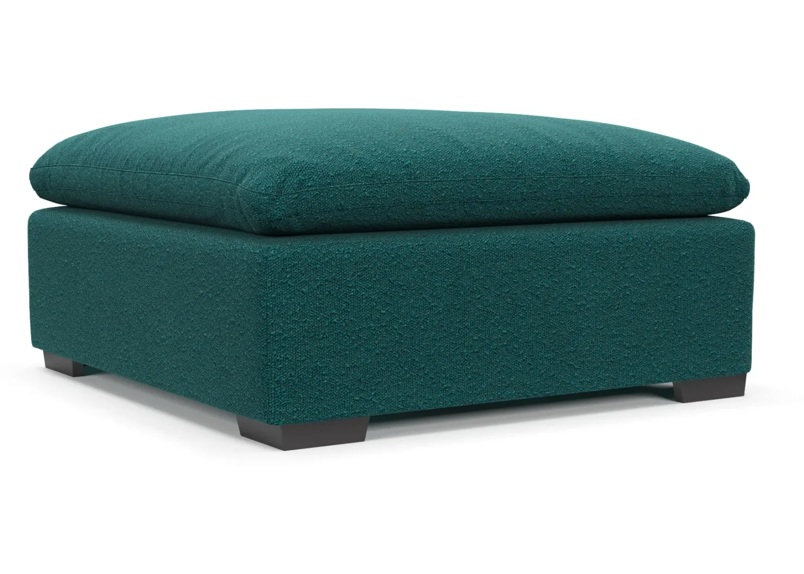 Plush Feathered Comfort Ottoman - Bloke Peacock