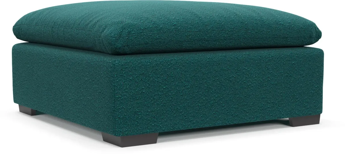 Plush Feathered Comfort Ottoman - Bloke Peacock