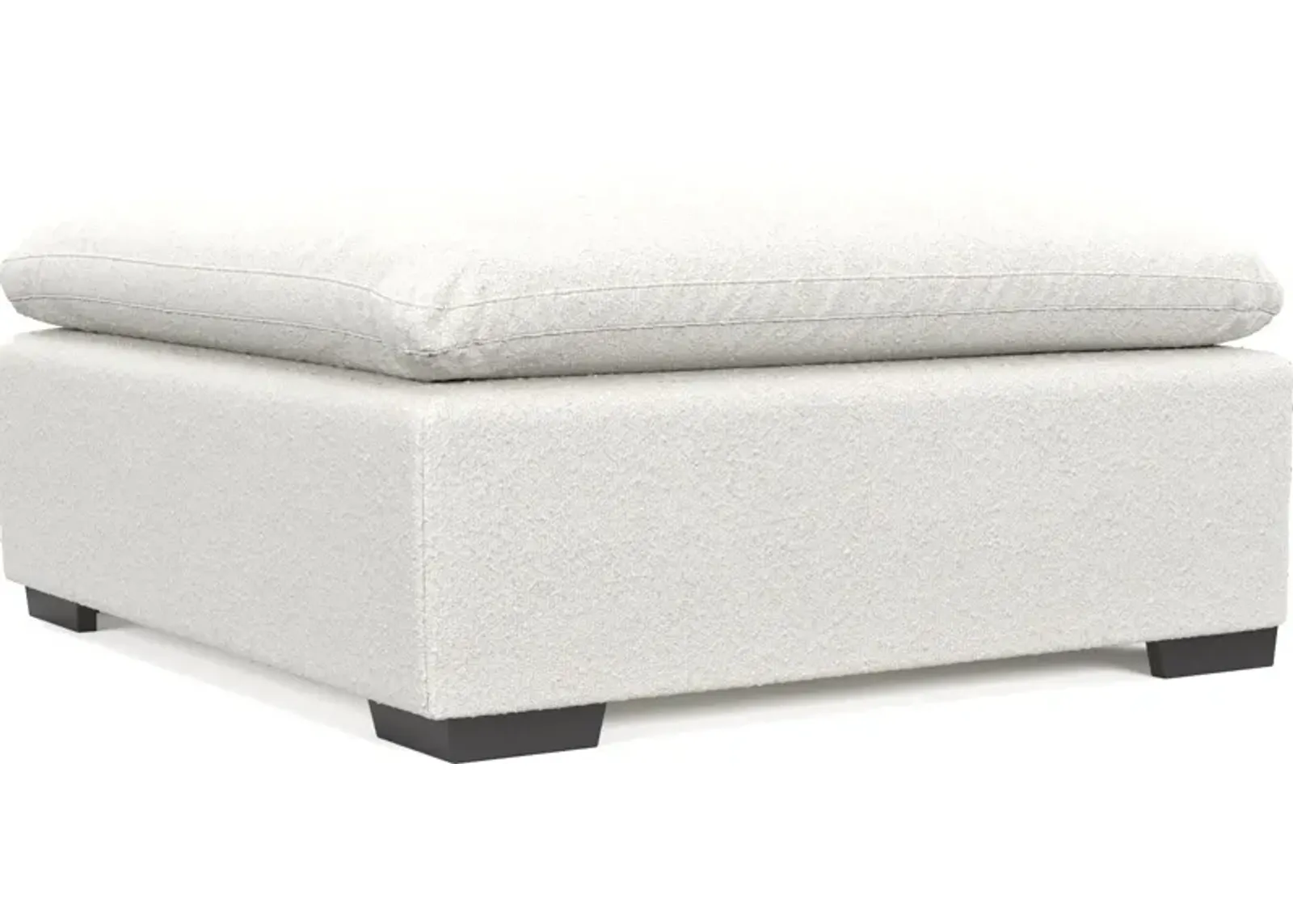 Plush Feathered Comfort Ottoman - Bloke Snow