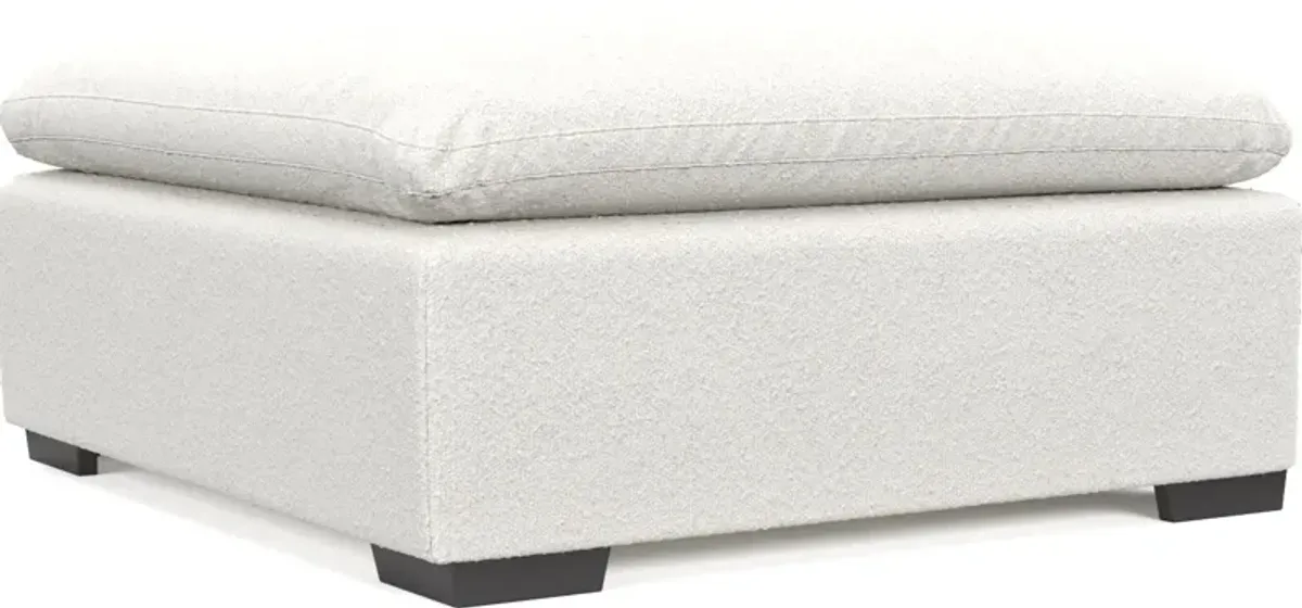 Plush Feathered Comfort Ottoman - Bloke Snow