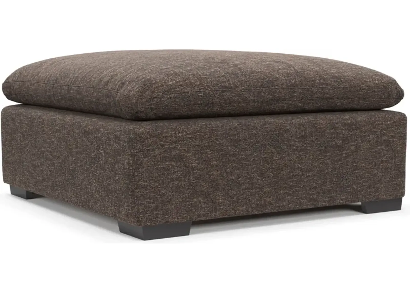 Plush Feathered Comfort Ottoman - M Walnut