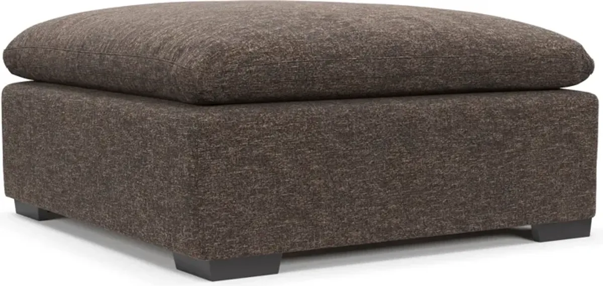 Plush Feathered Comfort Ottoman - M Walnut