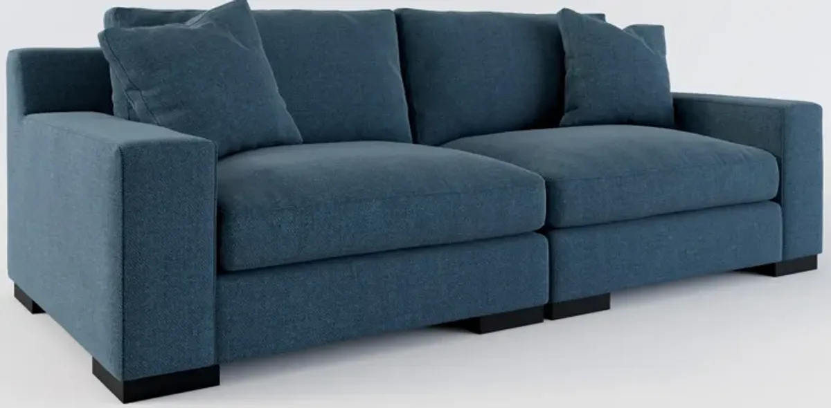 Bondi Hybrid Comfort 2-Piece Sofa - Broderick Indigo