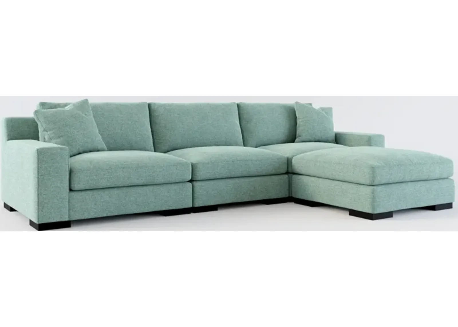 Bondi Hybrid Comfort 3-Piece Sofa and Ottoman - Bridger Jade