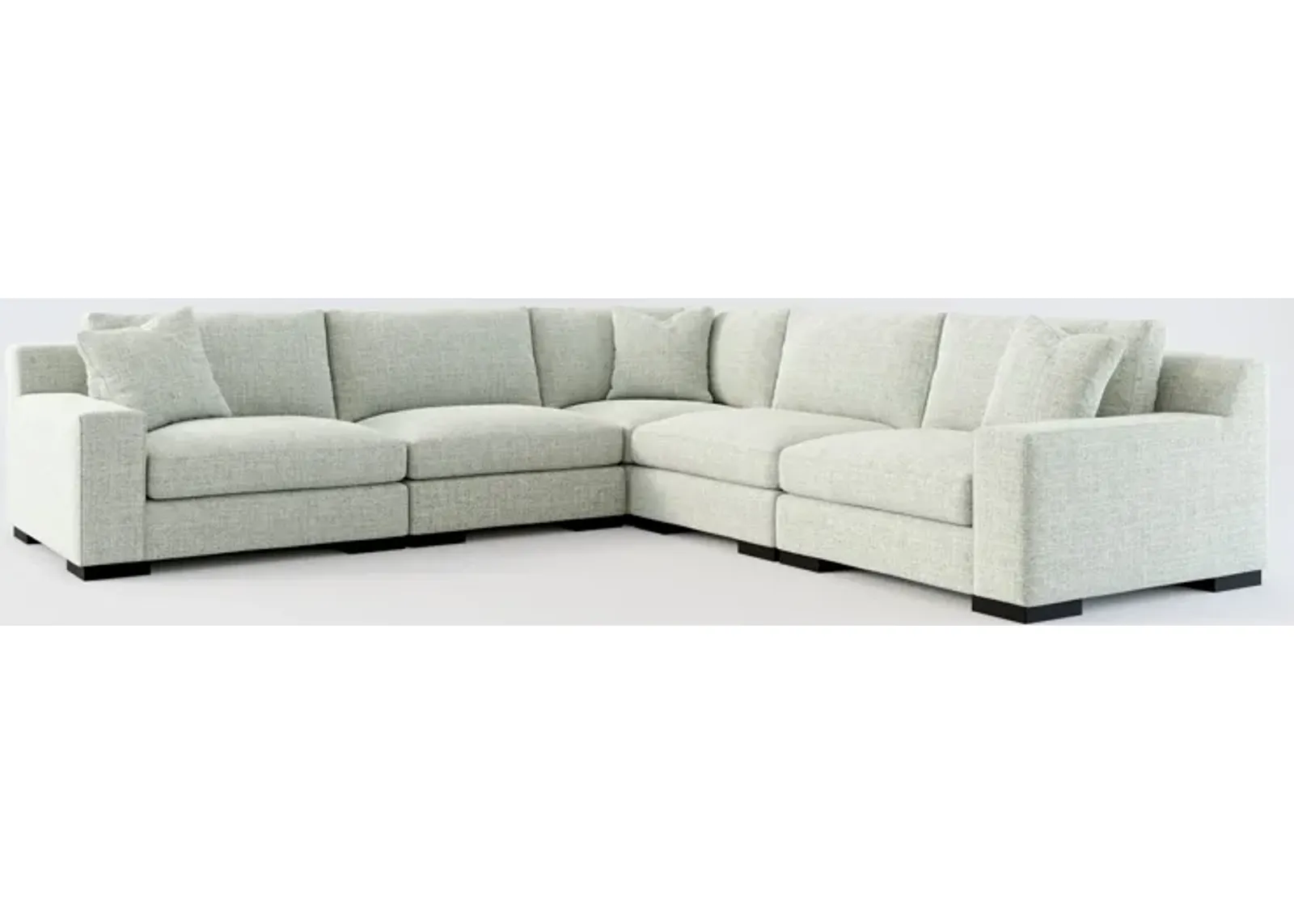 Bondi Hybrid Comfort 5-Piece Sectional - Broderick Sea Glass